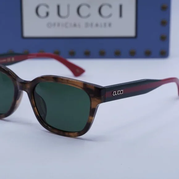 Gucci GG1872SK 003 Square Sunglasses - Brown Havana Green Red\Green